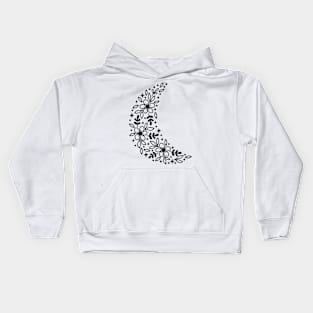 Floral Moon DEsign Kids Hoodie